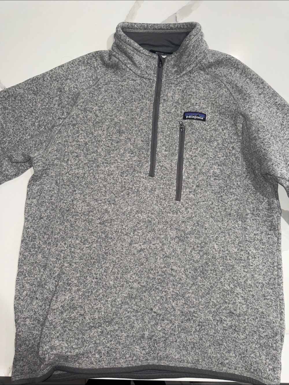 Patagonia Gray Heather Quarter-Zip Pullover Sweater
